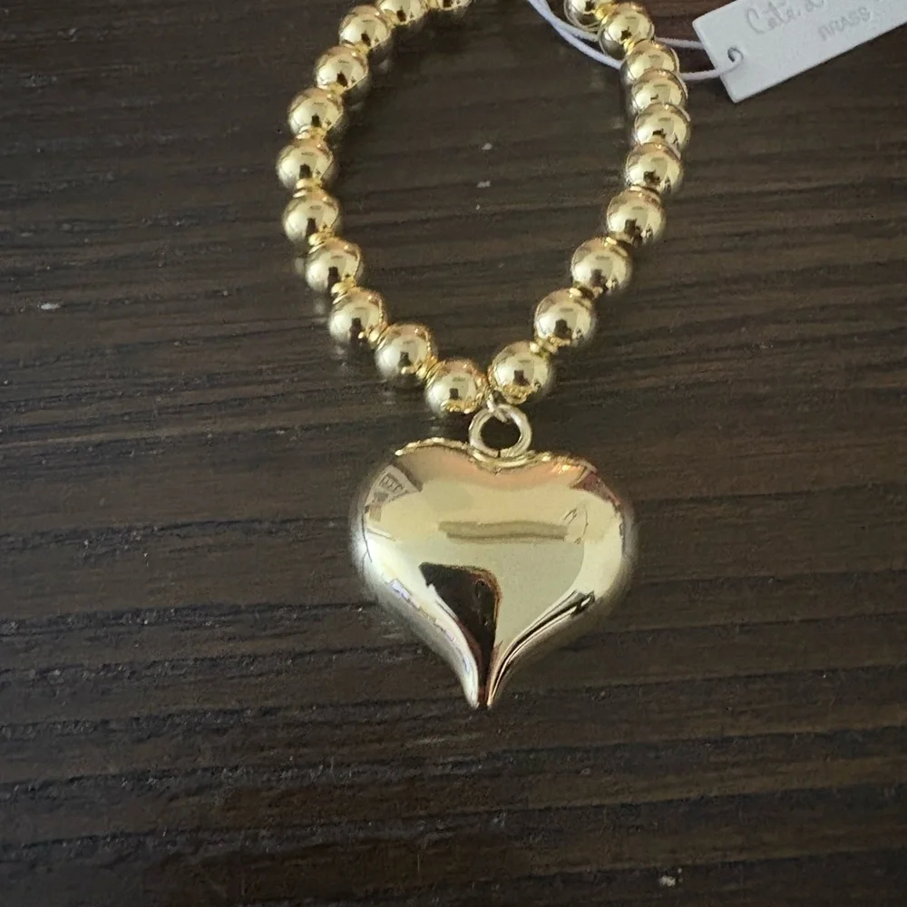 NEW Cate d’Argent Gold Heart Bracelet